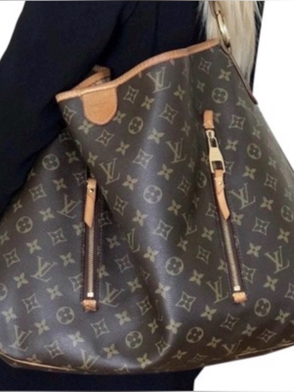 Louis Vuitton Delightful GM Monogram Canvas Tote in Brown and Tan